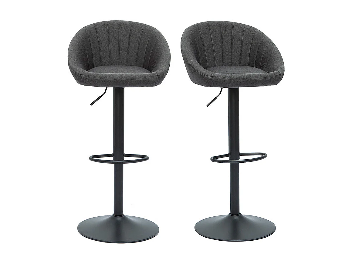 Design-Barhocker verstellbar anthrazitgrau 2er-Set SHERU