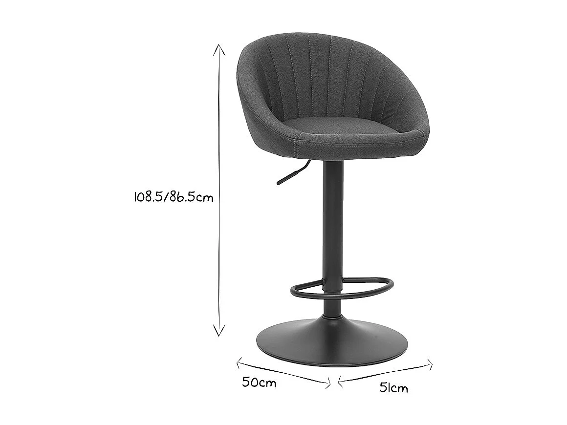 Design-Barhocker verstellbar anthrazitgrau 2er-Set SHERU
