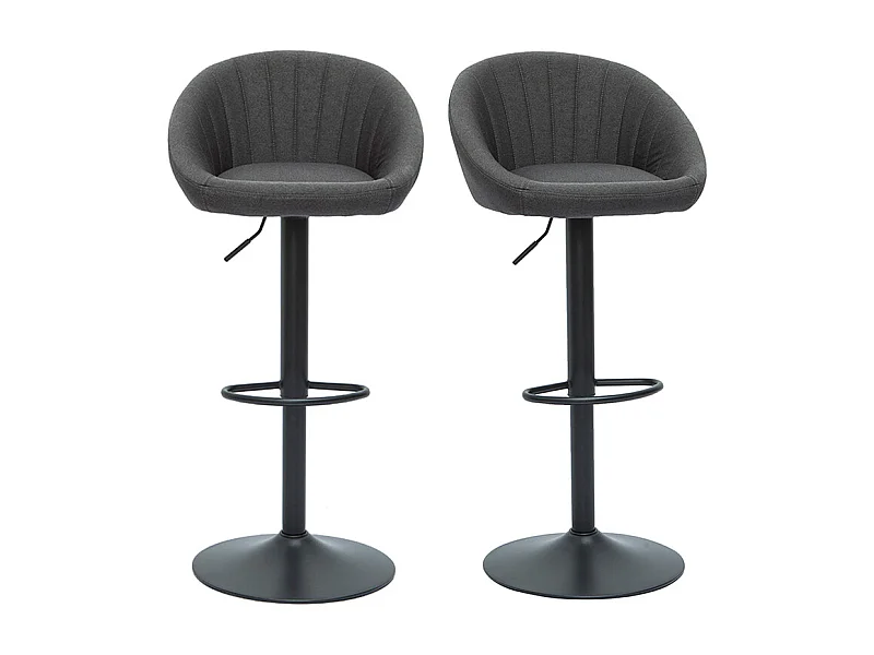 Design-Barhocker verstellbar anthrazitgrau 2er-Set SHERU