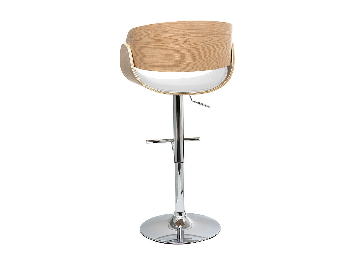 Design-Barhocker Weiß und helles Holz BENT