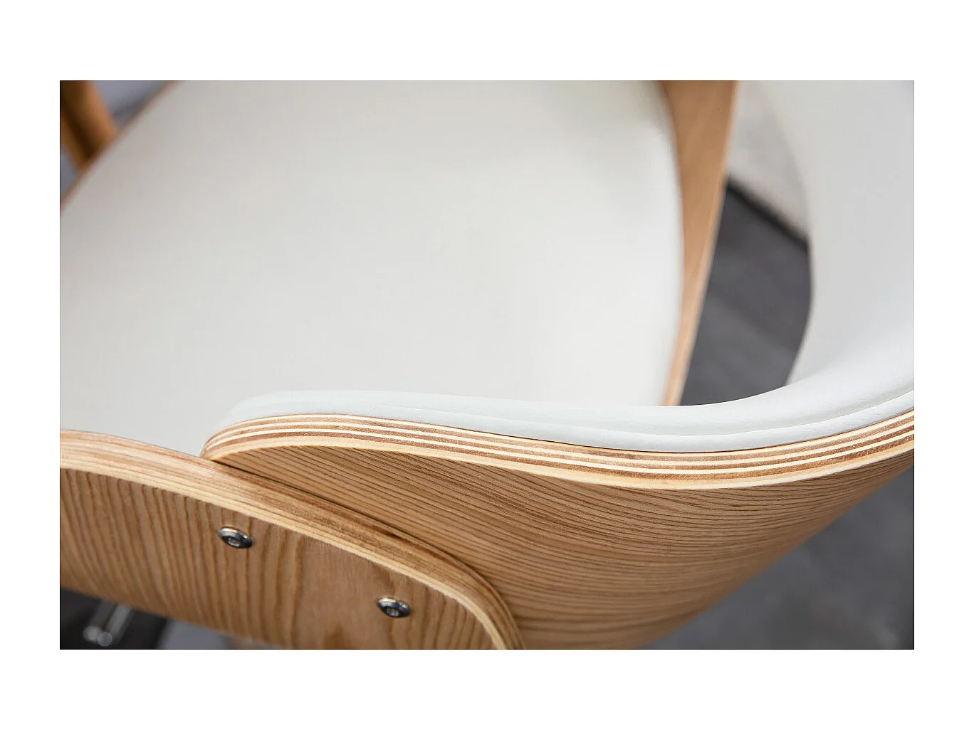 Design-Barhocker Weiß und helles Holz BENT