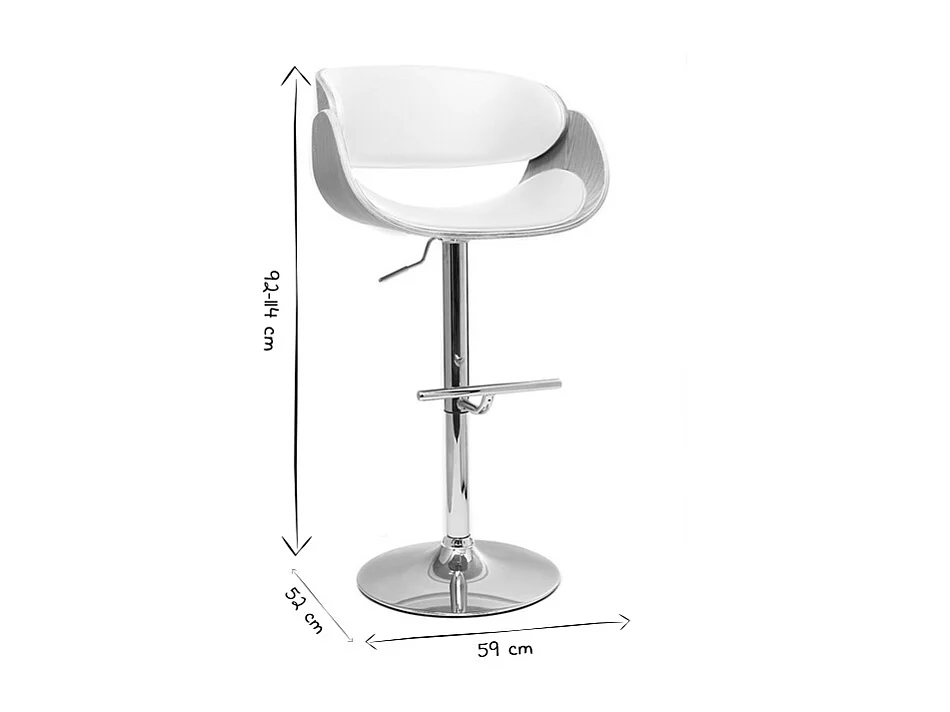 Design-Barhocker Weiß und helles Holz BENT