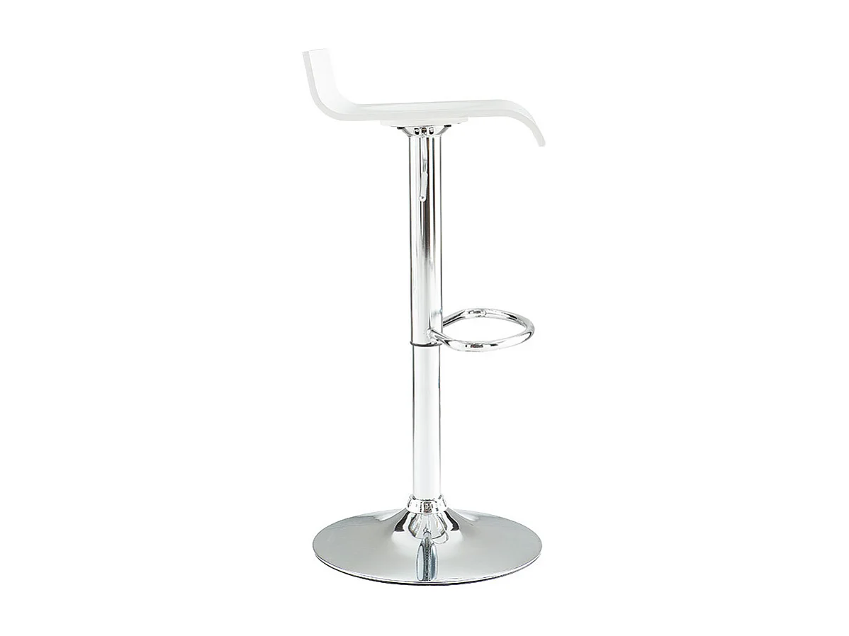 Tabourets de bar design blancs et acier chromé (lot de 2) SURF V2