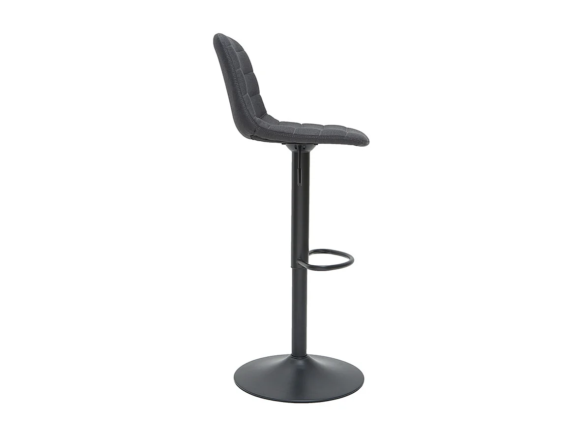 Tabourets de bar réglables tissu et métal gris foncé (lot de 2) SAURY