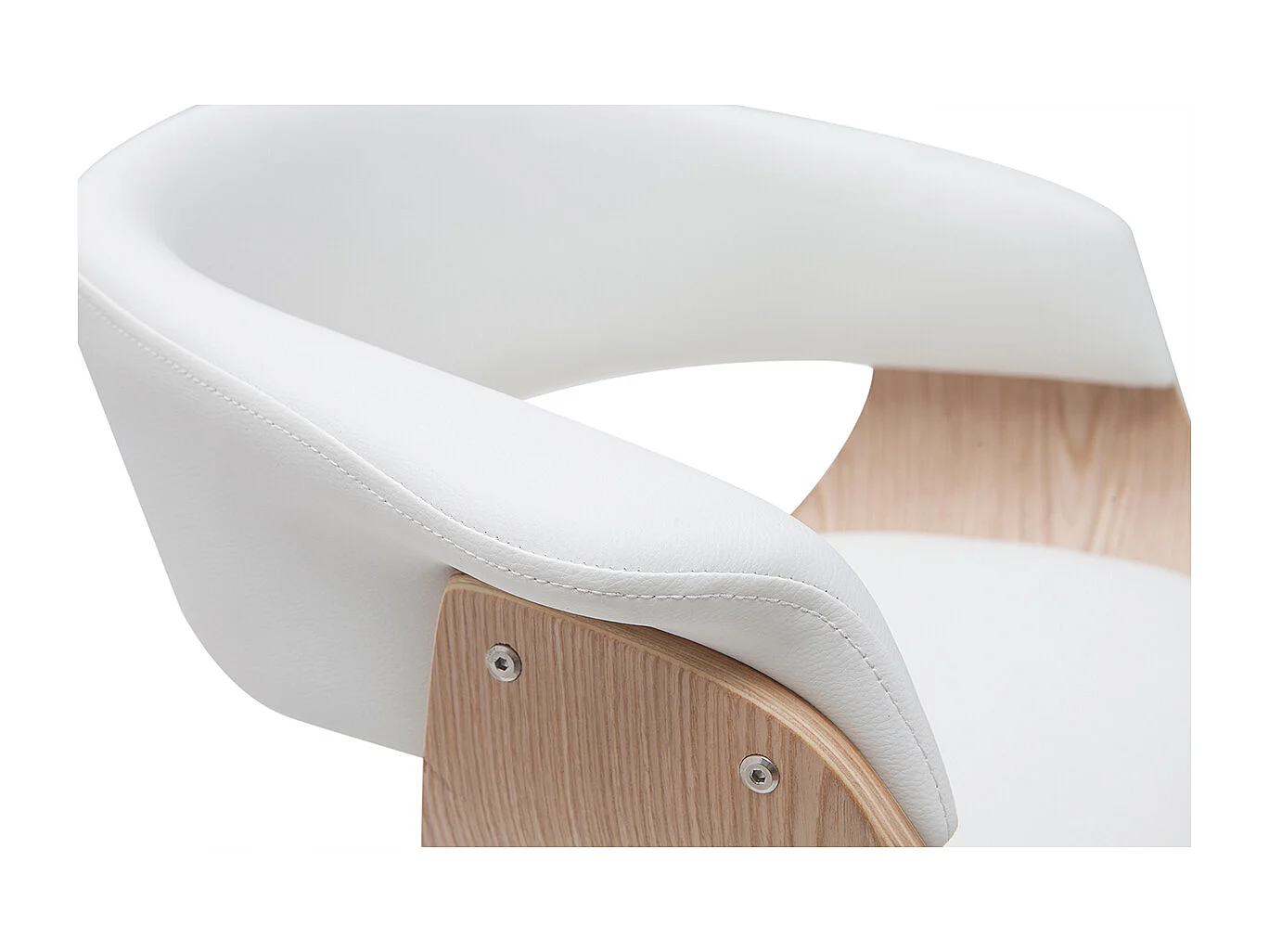 Sgabello da bar di design regolabile OKTAV bianco e legno chiaro