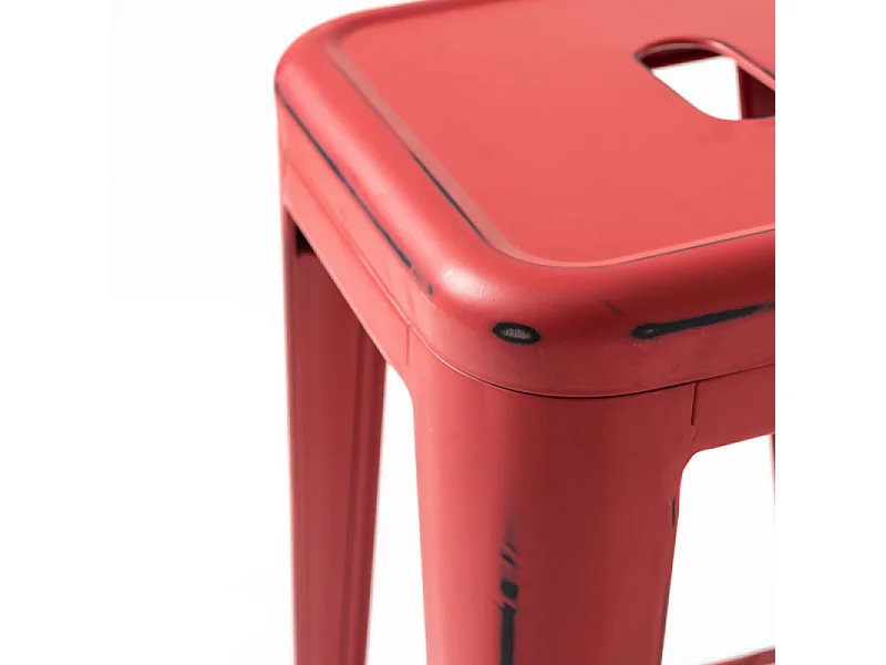 Kaufé 76cm taburete industrial vintage de acero rojo-Color Rojo