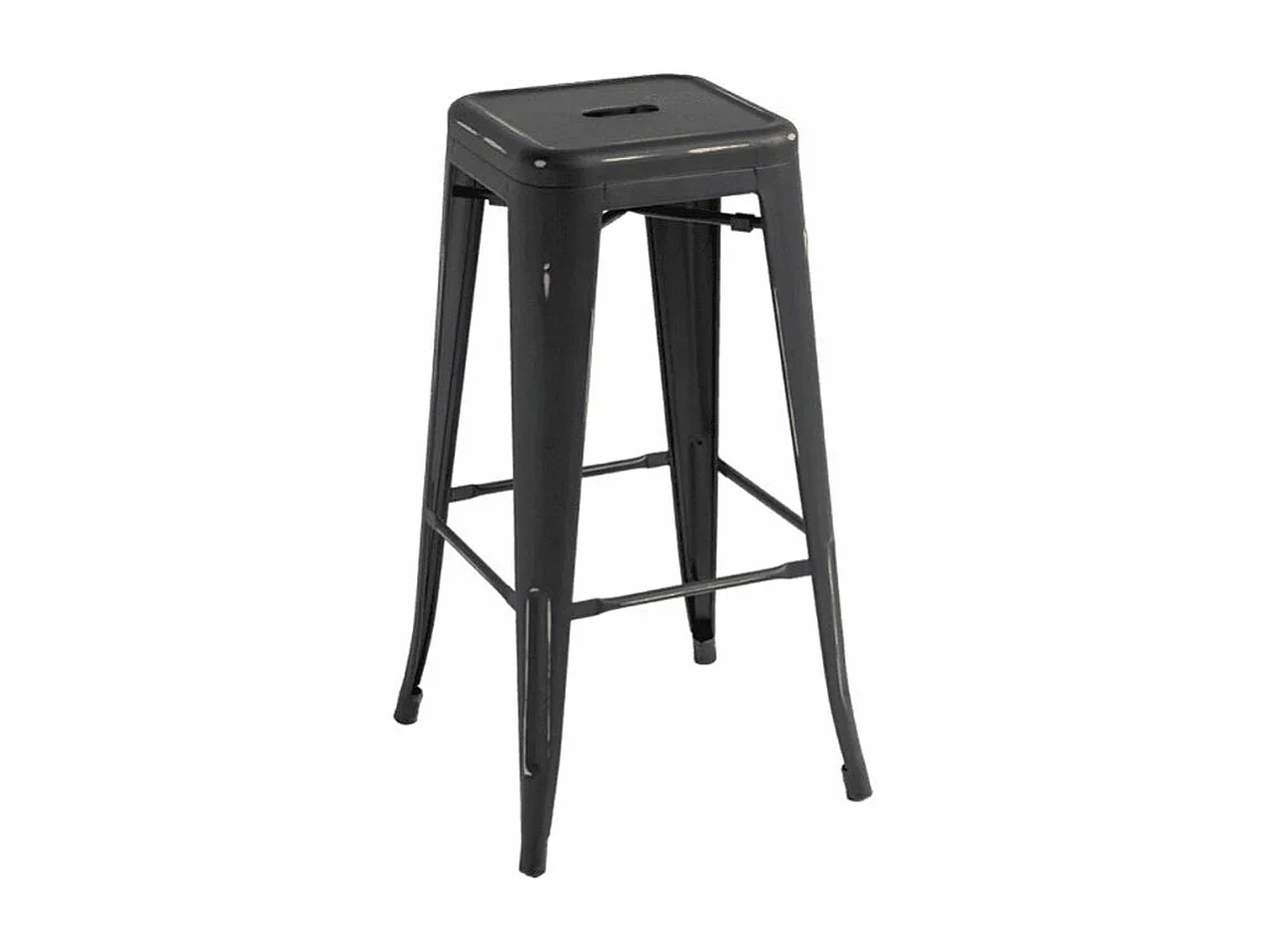 Tabouret haut industrielle acier vintage Kontoir 76cm-Couleur Rouge
