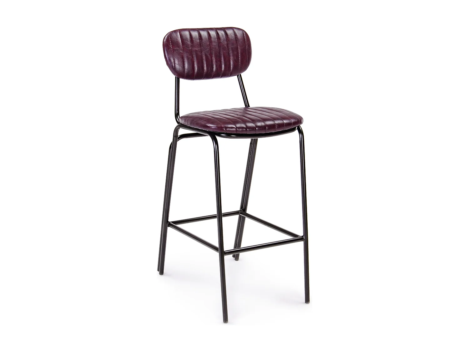 Tabouret de bar acier bordeaux Debbie hauteur d'assise 74cm