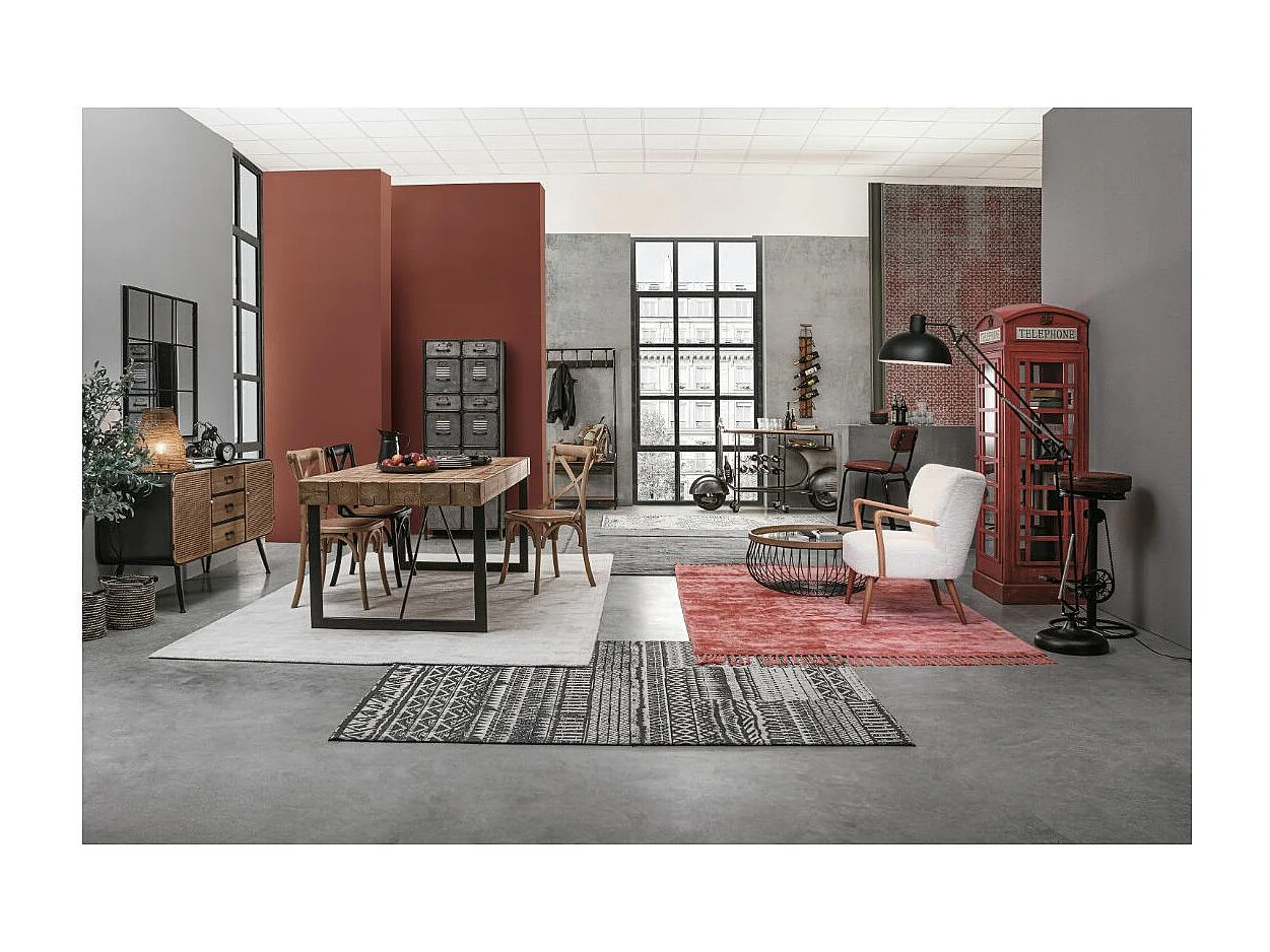 Tabouret de bar acier bordeaux Debbie hauteur d'assise 74cm