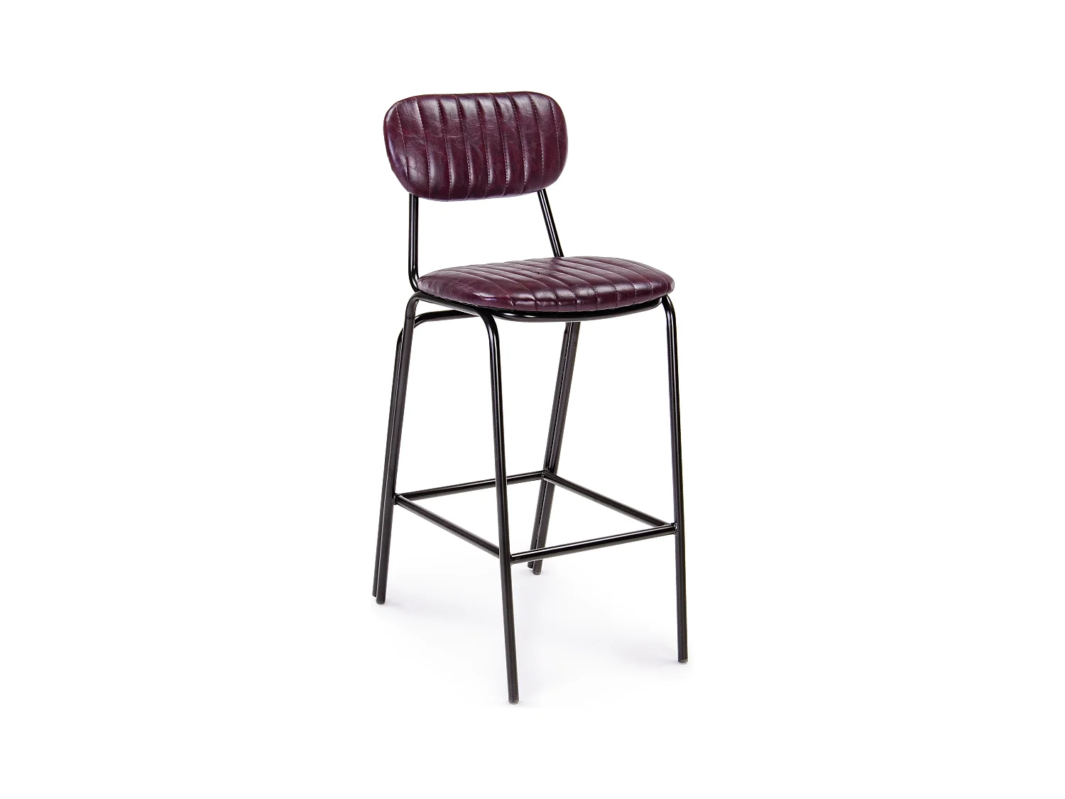 Tabouret de bar acier bordeaux Debbie hauteur d'assise 74cm