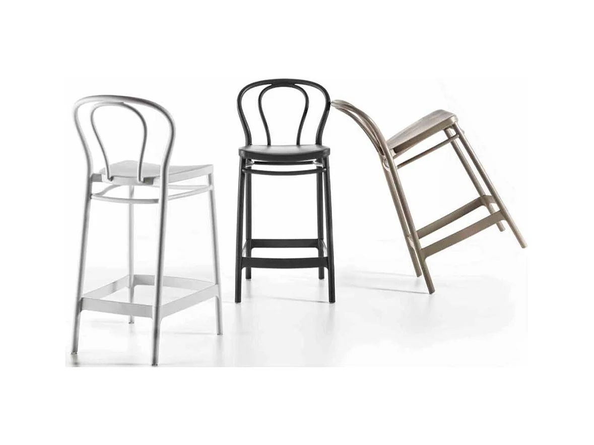 Tabouret bistrot - Lot de 4-Couleur Gris foncé