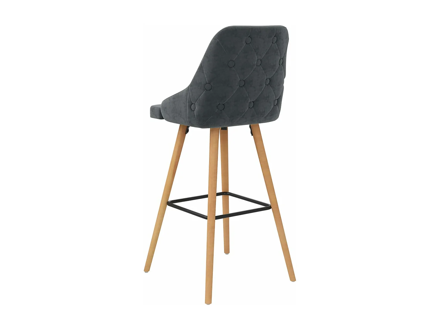 Chaises de bar 2 pcs Gris foncé Velours