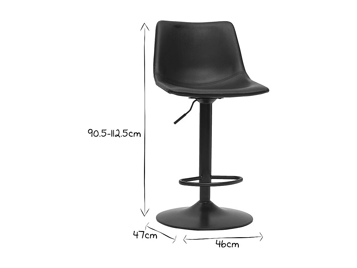 Tabourets de bar vintage réglables pivotants marron (lot de 2) NEW ROCK