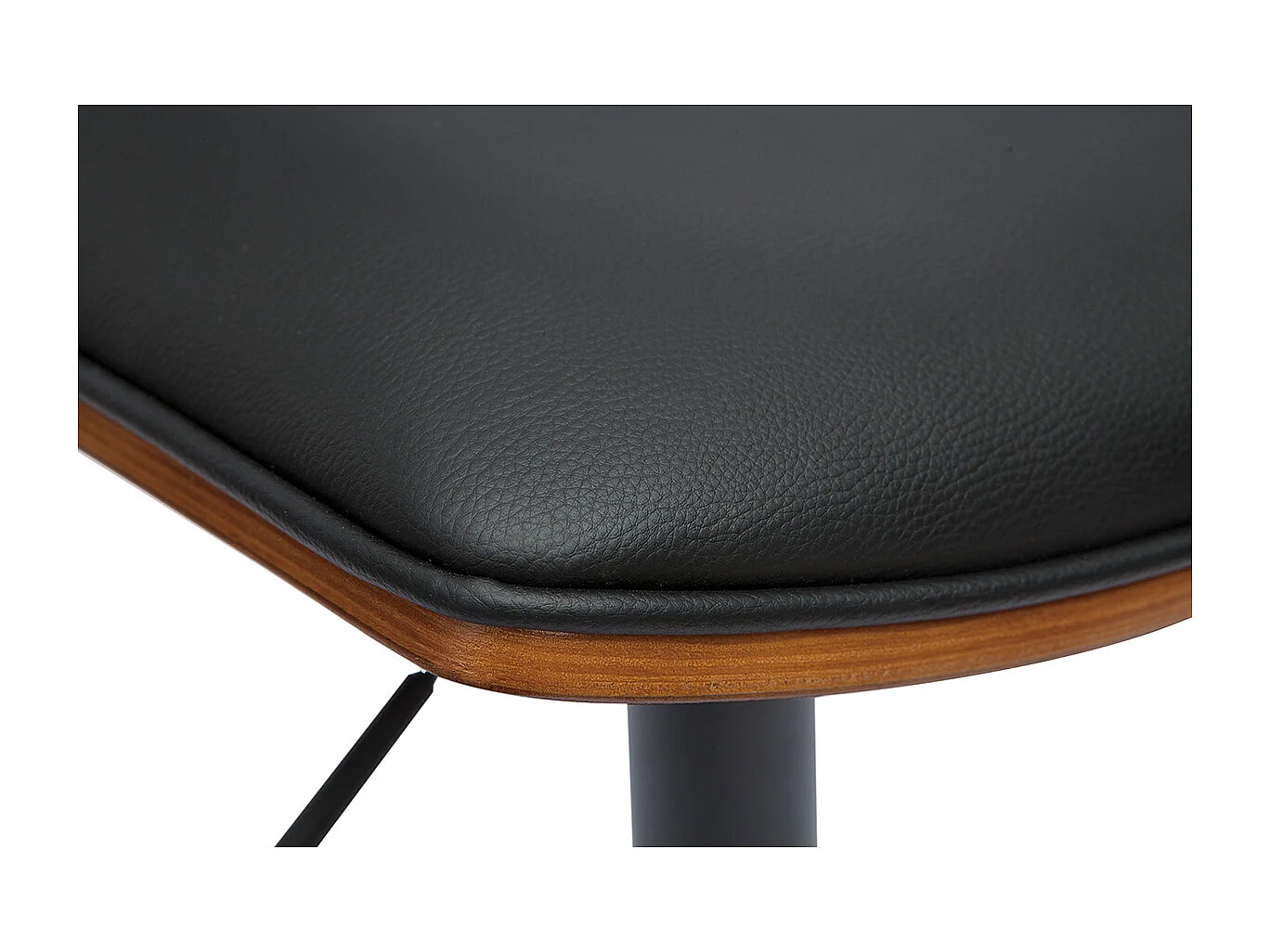 Sgabello da bar design regolabile nero e legno scuro VASCO