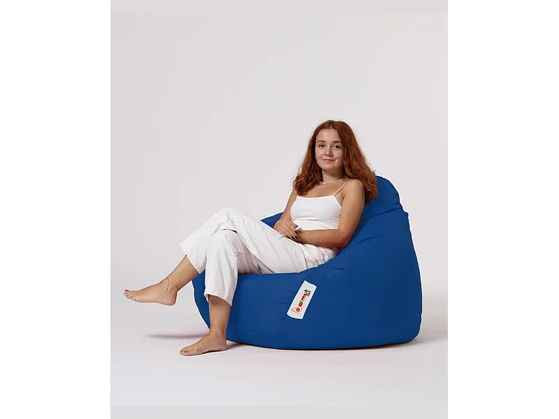 Pouf poire bleu Premium XXL