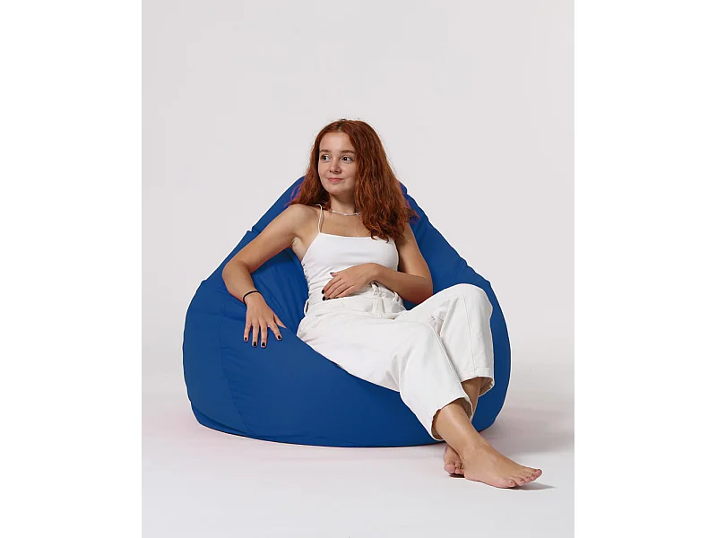 Pouf poire bleu Premium XXL