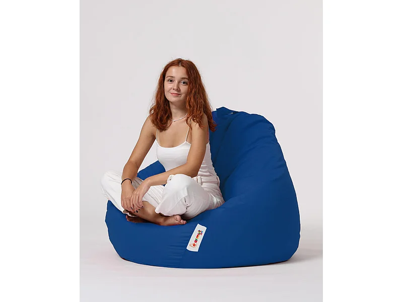 Pouf poire bleu Premium XXL