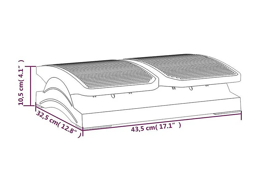 Repose-pied Noir 43,5x32,5x10,5