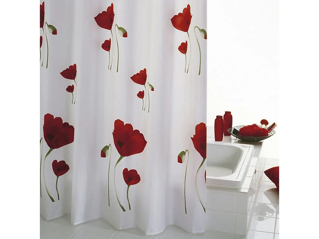 RIDDER Cortina de ducha Mohn 180x200 cm Rojo
