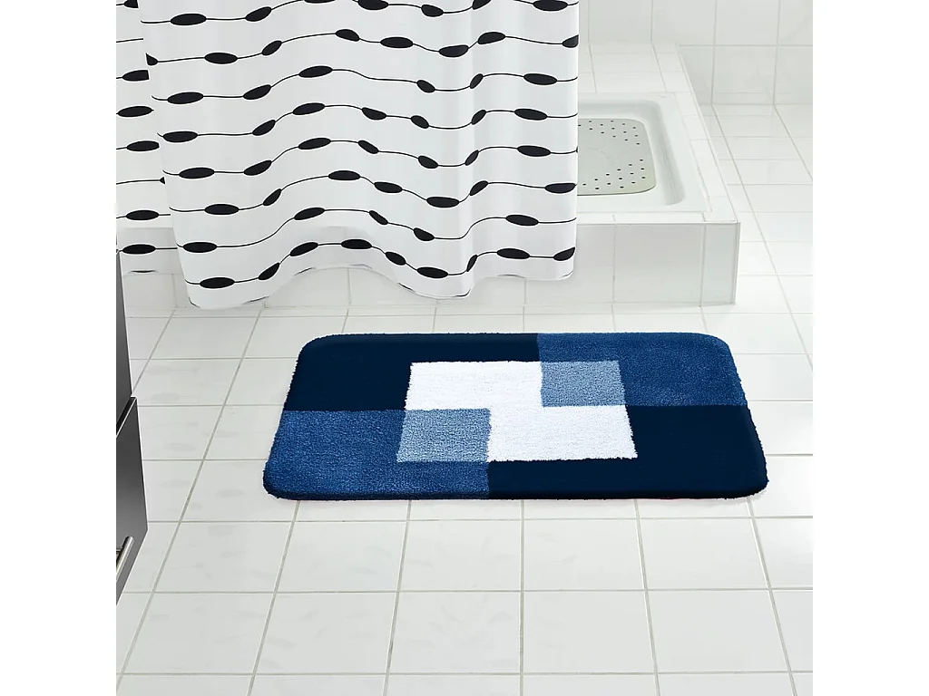 RIDDER Tapis de salle de bains Coins 60x90 Bleu 7103303