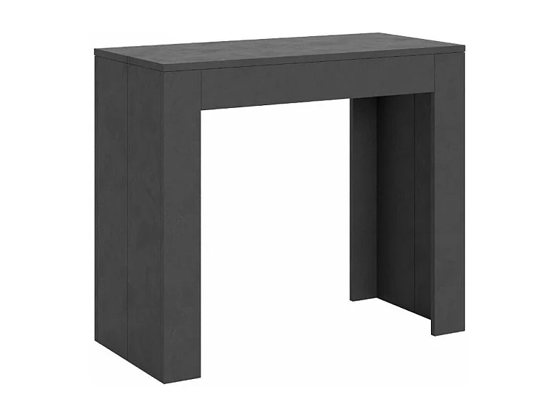 Uitschuifbare console gespateld multiplex 90x42/198 of 90x42/302 cm-Kleur Houtskool grijs-Voet en steun op zwenkwielen-Verlengsnoeren 5 uitbreidingen