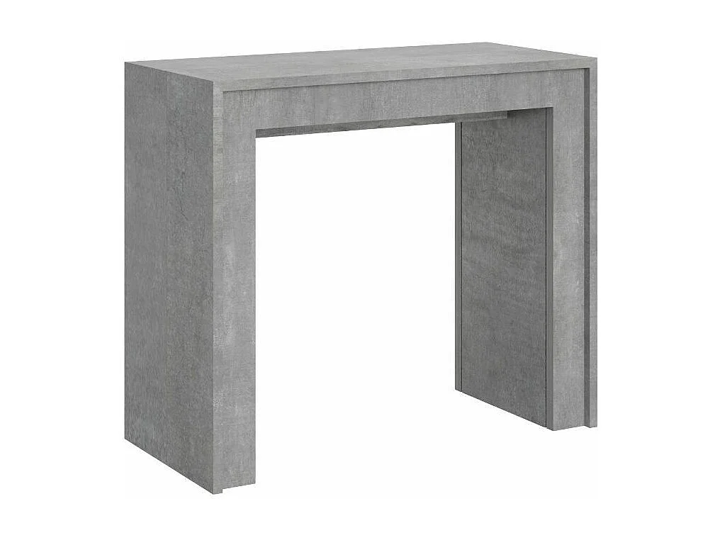 Console extensible en bois Mila-Couleur Marron-Sur roulettes-3 rallonges