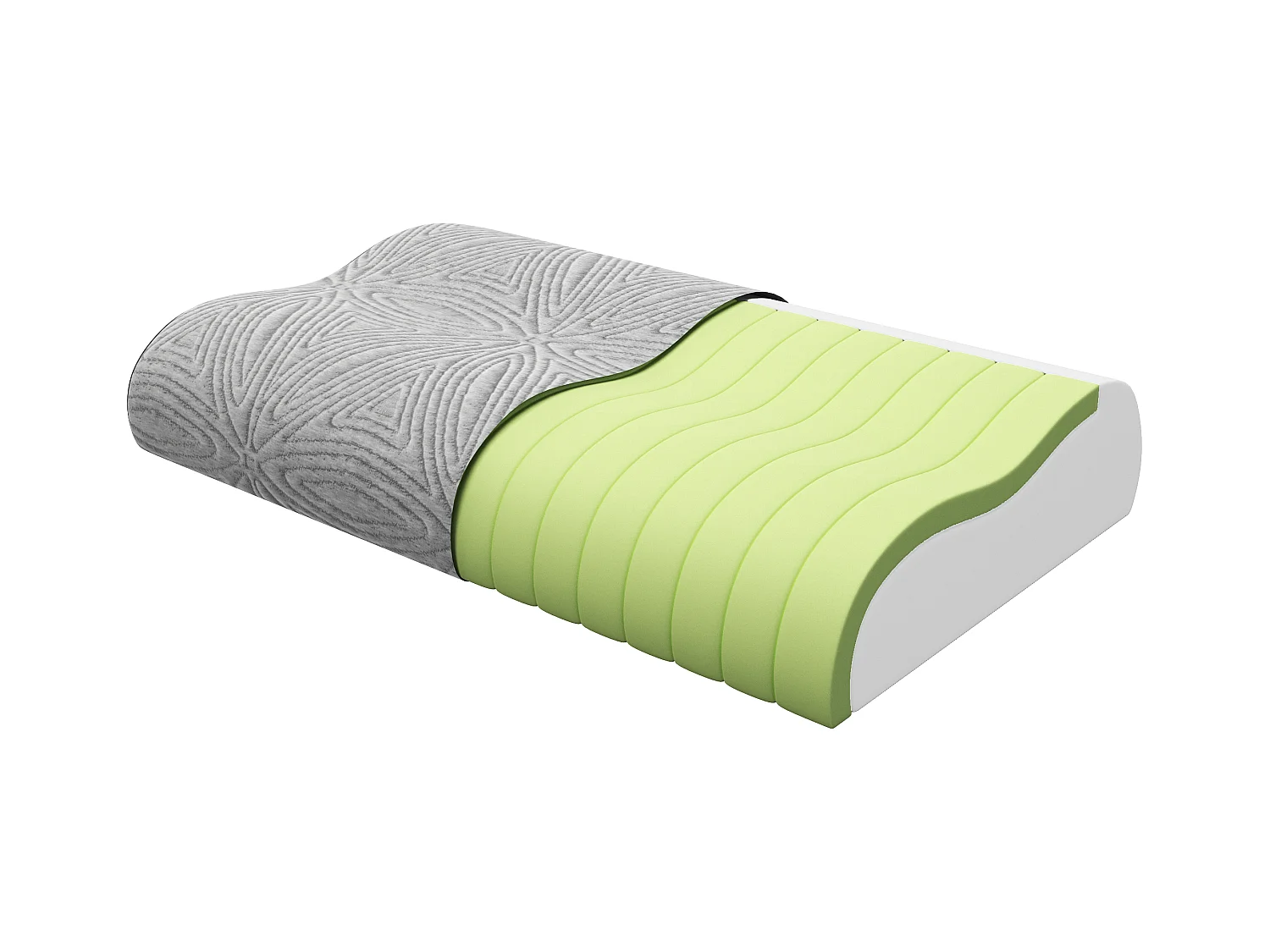 Ergonomisk fast memory-skum pude aftageligt betræk 38 kg/m³ - 40 x 60 - Grå - VIANCA