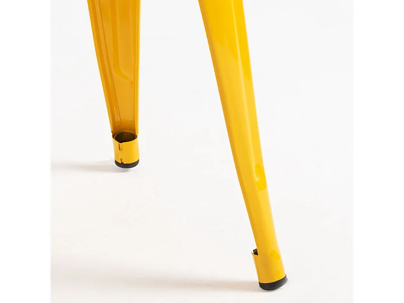 Taburete bajo Barka, acero plateado brillante, 45 cm-Color Amarillo