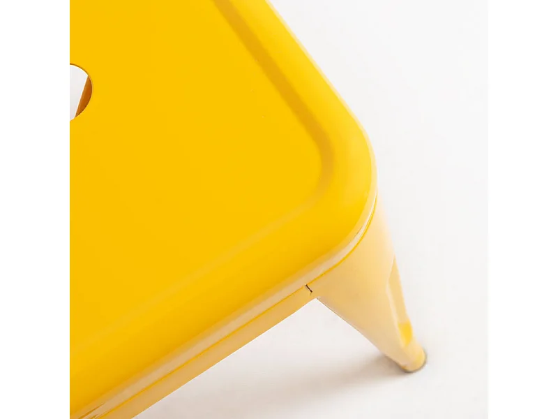 Taburete bajo Barka, acero plateado brillante, 45 cm-Color Amarillo