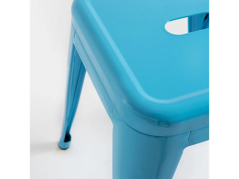 Taburete bajo Barka, acero plateado brillante, 45 cm-Color Amarillo