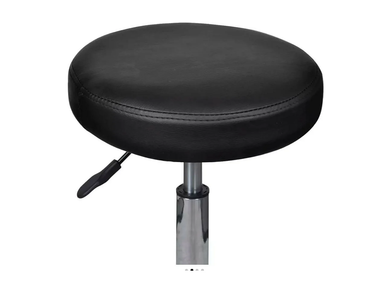 Tabouret de bureau rond similicuir noir Tawen