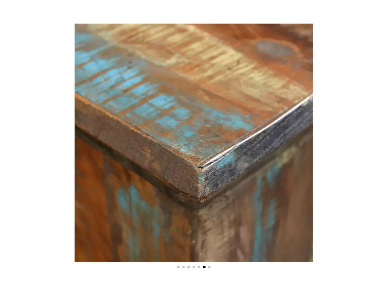 Tabouret bas carré bois massif recyclé Moust