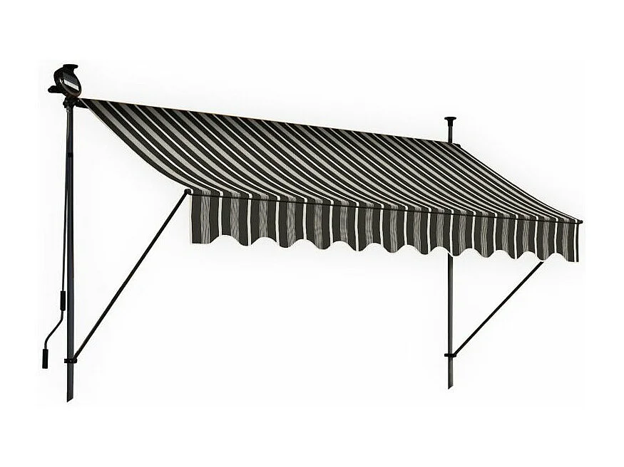 Store banne 350x150 cm avec éclairage led et manivelle