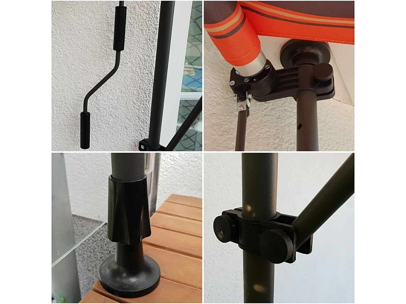 Store banne 350x150 cm avec éclairage led et manivelle