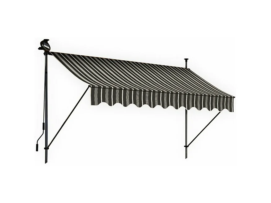 Store banne 300x150 cm avec éclairage led et manivelle