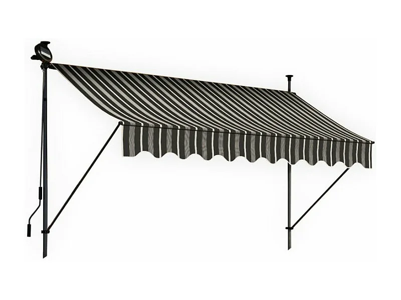 Store banne 300x150 cm avec éclairage led et manivelle