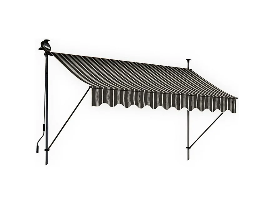 Store banne 200x150 cm avec éclairage led et manivelle