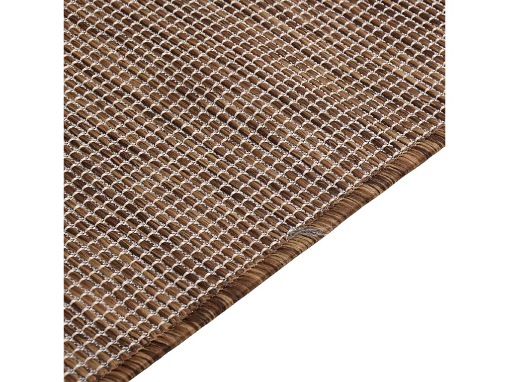 Tapis à tissage plat d'extérieur 160x230 Marron