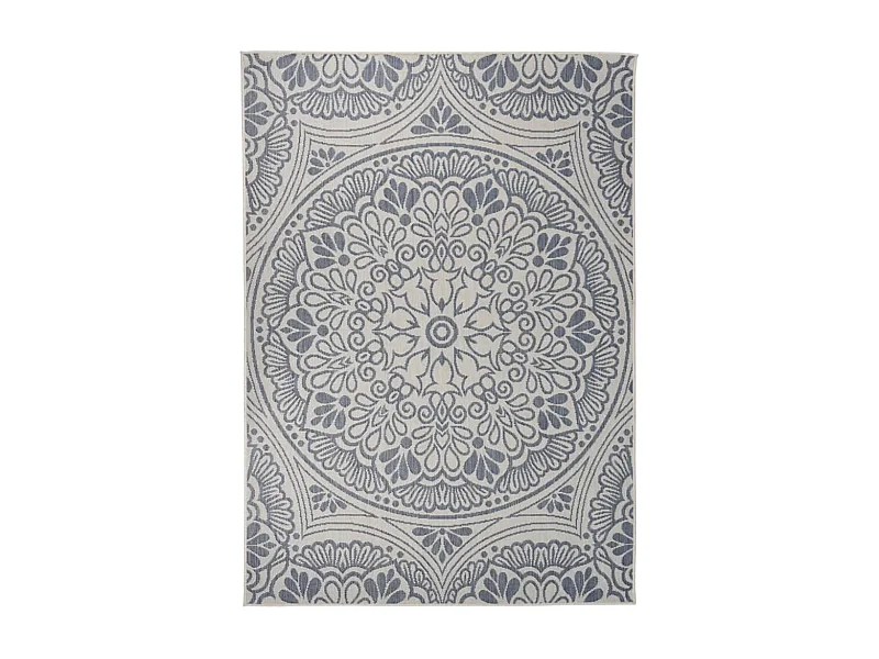 Tapis à tissage plat d'extérieur 120x170 Motif bleu