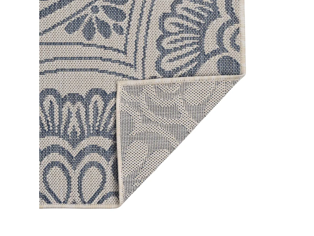 Tapis à tissage plat d'extérieur 120x170 Motif bleu