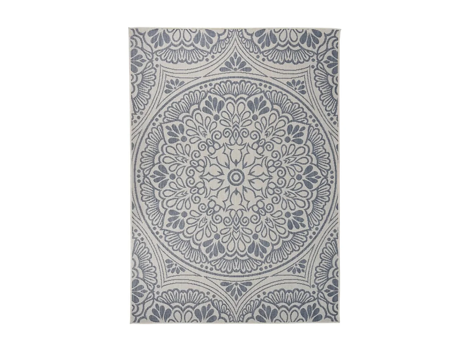 Tapis à tissage plat d'extérieur 120x170 Motif bleu