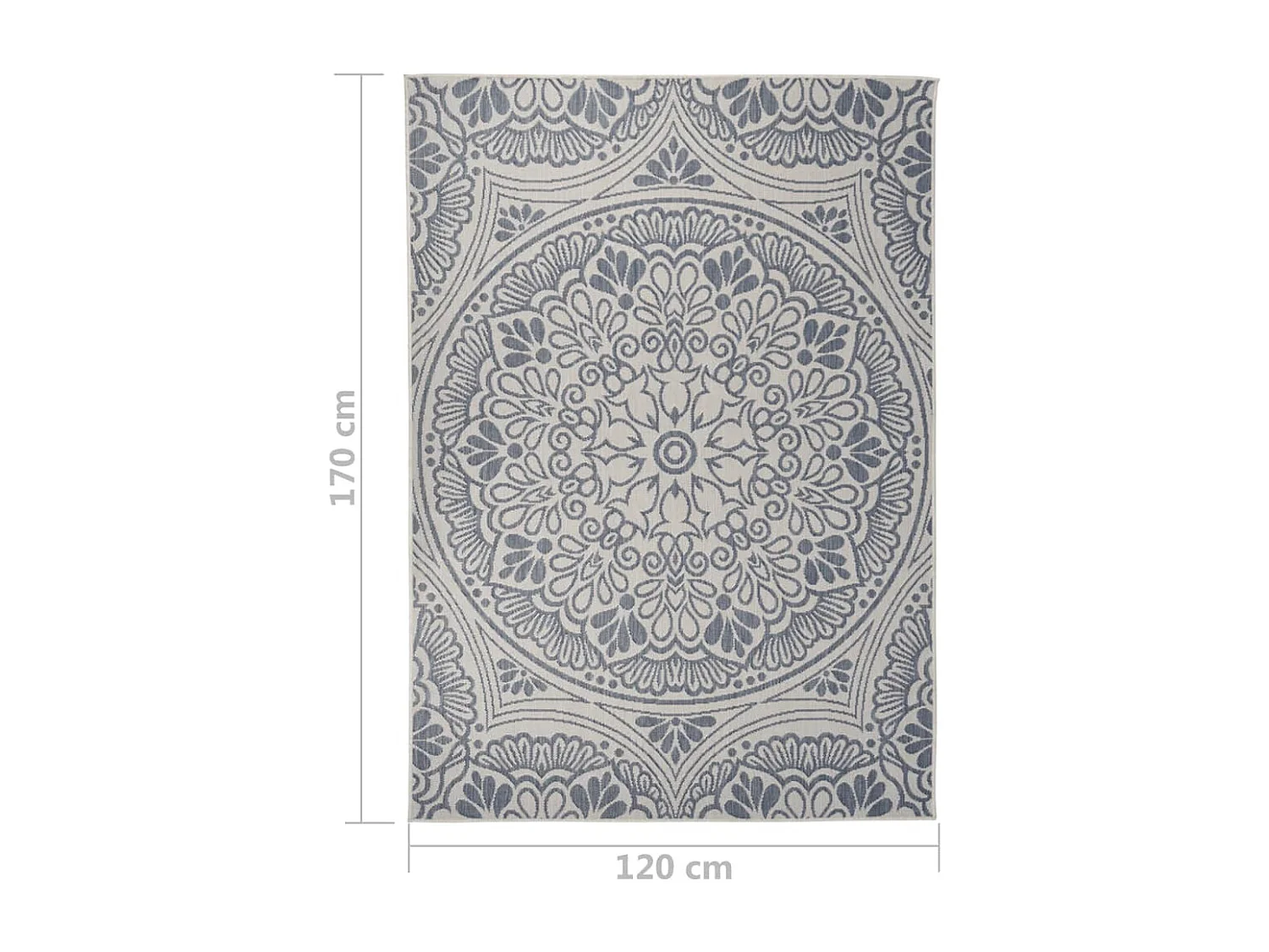 Tapis à tissage plat d'extérieur 120x170 Motif bleu