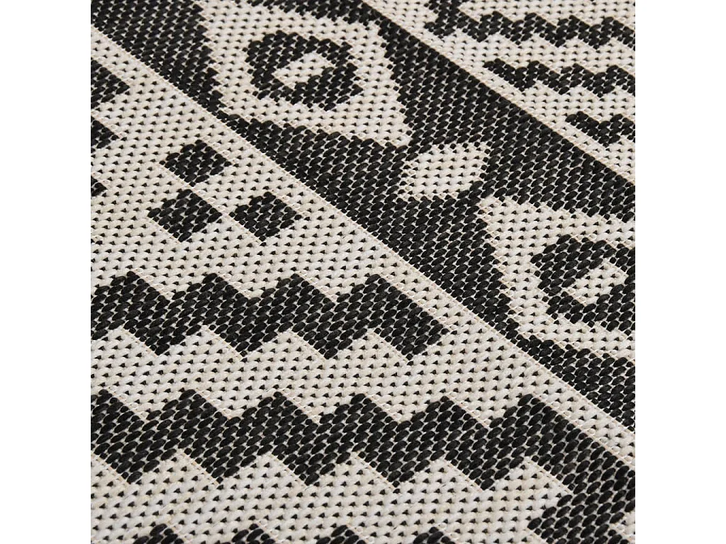 Tapis à tissage plat d'extérieur 120x170 Rayures noires