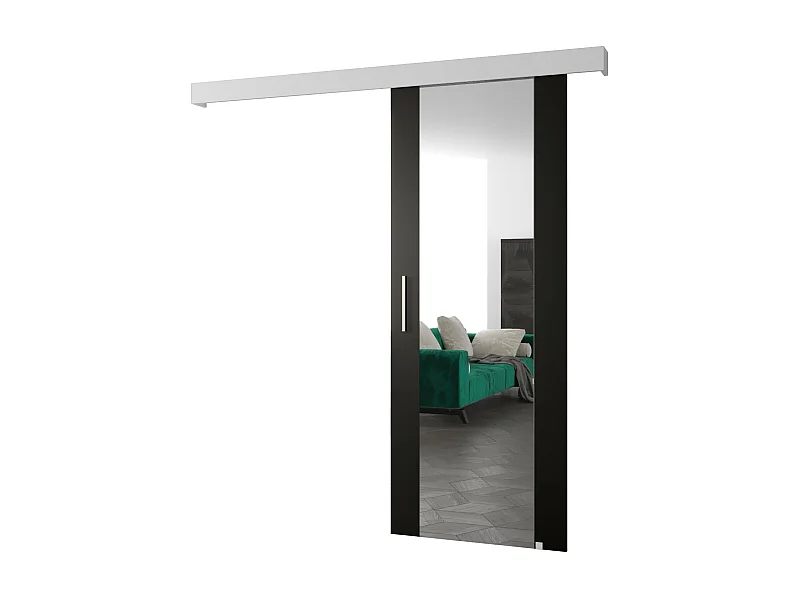 Portes coulissantes Salwador II 80x204 cm (Noir / Blanc / Argent)