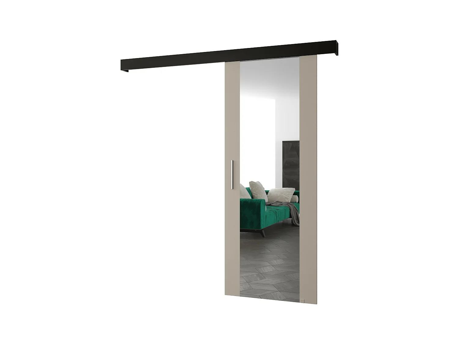 Schuifdeuren Salwador II 80x204 cm (Casjmier / Zwart / Zilver)