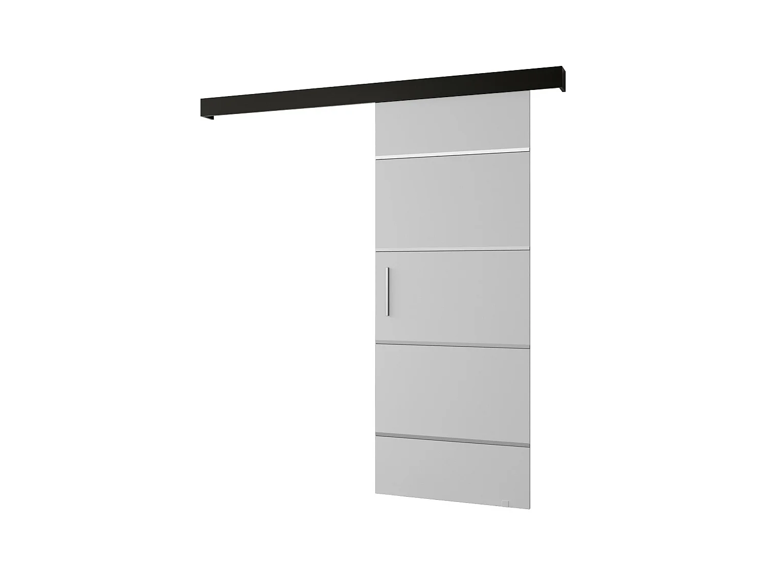Portes coulissantes Salwador IV 90x204 cm (Blanc / Noir / Argent)