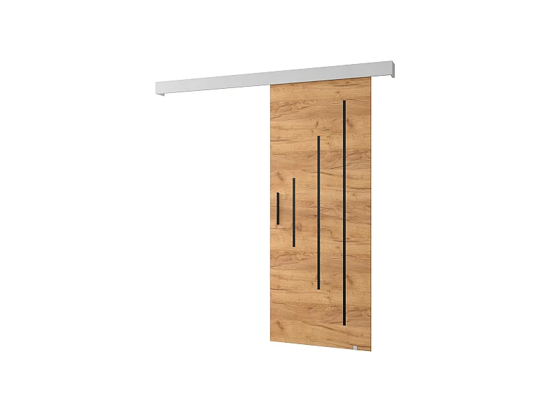 Schiebetür Salwador Y 80x204 cm (Kraft Eiche / Weiß / Schwarz)