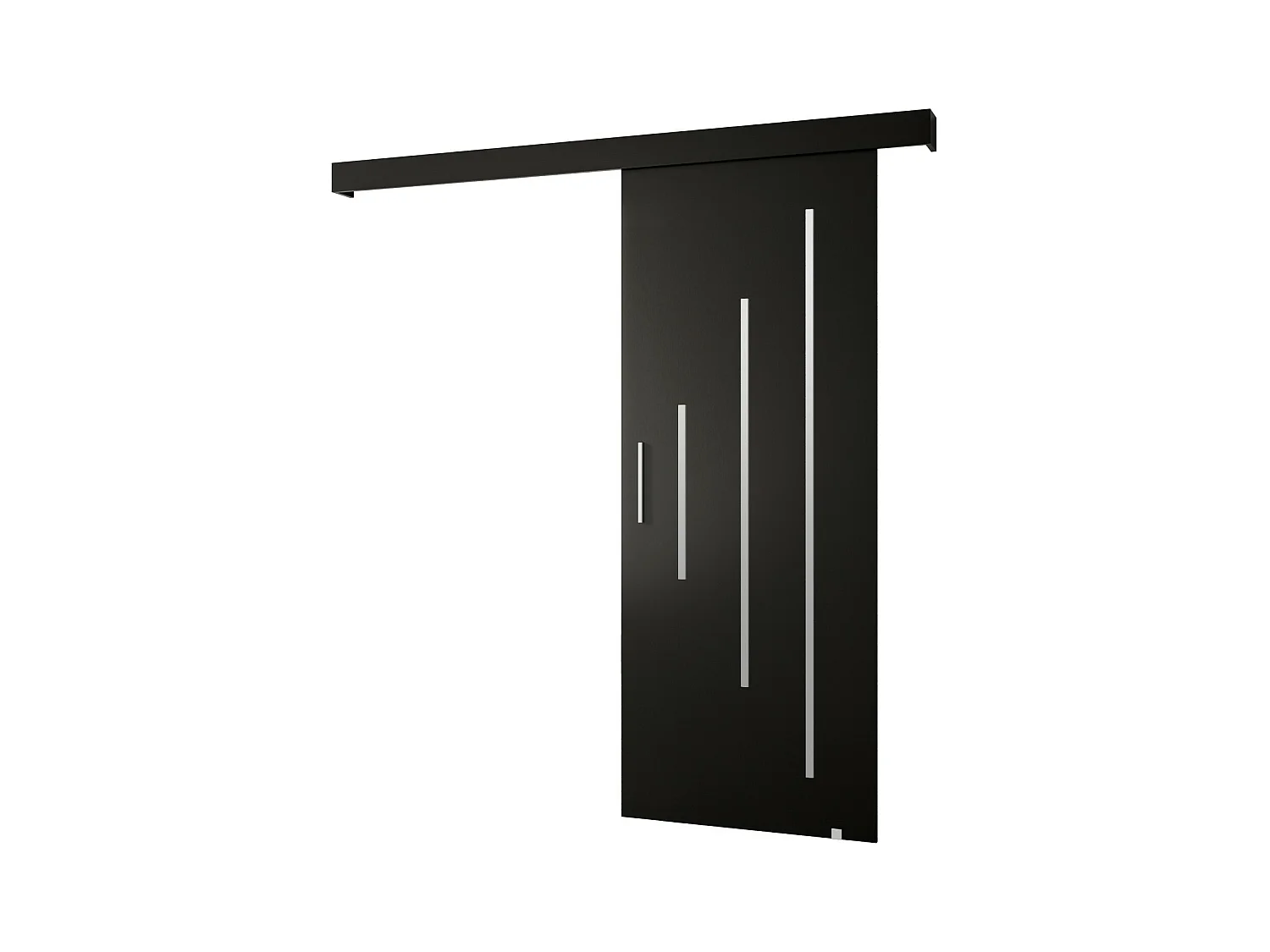 Portes coulissantes Salwador Y 80x204 cm (Noir / Noir / Argent)