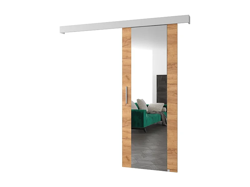 Schuifdeuren Salwador II 80x204 cm (Eiken Kraft / Wit / Zilver)