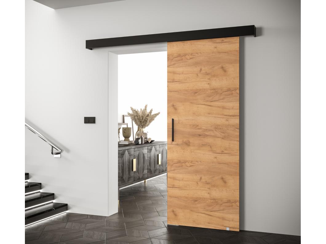 Porte scorrevoli Salwador I 70x204 cm (Rovere Craft / Nero / Nero)